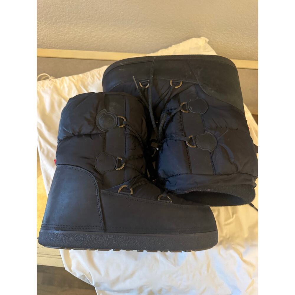 MONCLER Apres Ski Moon Boots Snow Boots Black Women Euro 39 US 9 - Picture 4 of 12